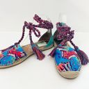 Circus by Sam Edelman SAM EDELMAN Size 7.5 Lenora Multicolor Vibrant Wrap Espadrille Flat Tassel Photo 2