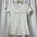 Tommy Hilfiger White Logo V-neck Cotton Short Sleeve T-Shirt Size Small Photo 0