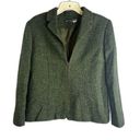 Kasper  & Company Green Tweed Full Zip Wool Blend Blazer Jacket Size 12 Photo 0