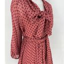 Zimmermann  Polka Dot Bow Chiffon Mini Dress in Burgundy Photo 5