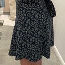 Brandy Melville Navy Blue Floral Tie Skirt Photo 0