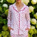 NWT PLUSH Revolve Strawberry Satin Short Pajama Set W/ Eyemask Sz M White Size M Photo 0