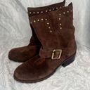 INC ‎ Brown Suede Gold Studded Boots with Buckle Size 9M Photo 1