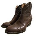 Born Shoes Born Jin Brown Textured western ankle leather cowboy boot W61993 size 7.5 M Photo 0