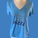 Athletic Works Tee Shirt V Neck Gym Leisure Short Sleeve Pizza Womens Small Humorous Photo 1