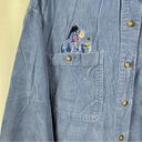 Disney  Vintage Blue Corduroy Embroidered Winnie The Pooh Button Up Shirt Sz.XL Photo 5