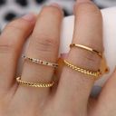 Anthropologie 18K Four Piece Stacking Rings, Thumb Midi Knuckle Bands Size 5.5 Photo 0