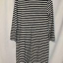 J.Crew  Size M Black & Shirt Striped Long Sleeve Midi Dress Women's Zip Front Photo 4