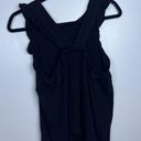 Loft Flutter Sleeve Cross Back Classic Cotton Top Black Size Small Photo 3