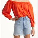 Treasure & Bond  Shirred Off the Shoulder Top Orange Women's Size Medium NWT Photo 9