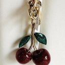 Coach NWT  Orginal CHERRIES RESIN BAG CHARM KEY FOB RING Cherry Keychain Gold/Red Photo 4