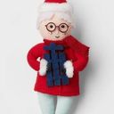 ma*rs Santa Wearing Glasses Holding Sled Fabric Christmas Tree Ornament nwt  claus Photo 0