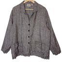 Vintage  Design Linen Shirt Button Up Lagenlook Top, Chico's sz 3 / US XL Photo 0