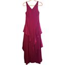 Halston Heritage  Drop Waist Tiered Ruffle Gown Pink Size 0 Photo 2