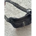 James Drake Y2K Vintage Leather Metallic Black and Silver Handbag Shoulder Purse Photo 5