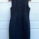 Calvin Klein Quiet Luxury  Womens Dress Black Sheath Sleeveless Embroidered 4 Photo 0