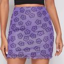 Purple Flowered Skirt Size L Photo 0