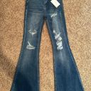 Cello High Waisted Distressed Denim Flared Jeans Photo 0