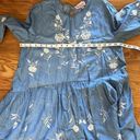 Philosophy  Dress Chambray‎ Embroidered Floral High Low Tunic Dress Size Large Photo 13