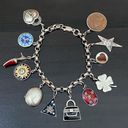 Sterling Silver Vintage 925  12 Charms Bracelet Photo 1