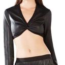 BCBG MAXAZRIA Black Leather Top Photo 0