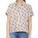 Rachel Zoe  Floral Print Linen Button Down Shirt Size Small Photo 6