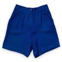 Petite Sophisticate Vintage 80s  Shorts Pleated Tailored High Waisted Navy Mom Photo 7