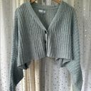 Urban Outfitters Mint Oversize Batwing Dolman Sleeve Knit Crop Cardigan Sweater Photo 2