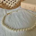 American Vintage Vintage “Clementine” White Knotted Pearl Necklace 19” Gold Marquis Fishhook Classic Photo 8