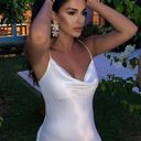 ZARA dress mini white satin lingerie style wedding bridal summer vacation Photo 1