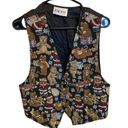 American Vintage Facets 90s Vintage Teddy Bear Tapestry Christmas Vest Size XL Photo 0