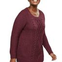 Lane Bryant  Cable Knit Shimmer Metallic Pullover Sweater in Purple Size 22/24 Photo 0