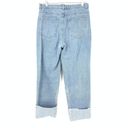 Oak + Fort  Women's Size 27 High Rise Cuffed Straight Jeans Blue Light Wash Photo 1