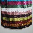 X by NBD Desdemonda Embellished Sequin Multi Color Stripe Midi Dress Siz… Photo 4