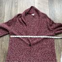 J.Jill  Long Cardigan Sweater Duster Burgundy Red Knit One Button Cardigan Small Photo 6