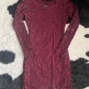 Sequin Hearts Maroon Lace Dress Photo 0