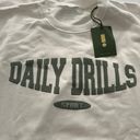 Daily Drills NWT  Oversized Sport Crew - White M/L Photo 4