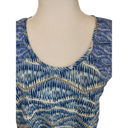 Akemi + Kin Anthropologie Akemi Kin Meuse Mixed Print Blue Abstract Short Sleeve Flowy Top Photo 2