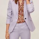 Mango ✨NEW✨  Blazer suit 100% linen Light Pastel Lilac Size 2 Photo 2