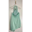 Elliatt  Camo Asymmetric Satin Cocktail Dress in Seafoam Size Large Photo 6