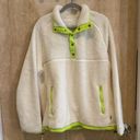 American Eagle Teddy Bear Sherpa Fleece Jacket - White/Green, Size Large, NWT Photo 0