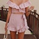 superdown Revolve  Angela Wrap Tie Romper in Pink Stripe Women’s Size M Photo 12