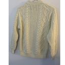 Champion Cable Knit Fishermans Cream Sweater Mock Neck Women's Medium Vintage Acrylic Photo 1