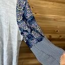 Style & Co Grey Patterned Sleeve Top Photo 2