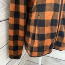 Amazon Fall Orange & Black Plaid Full Zip Fleece Jacket Photo 1