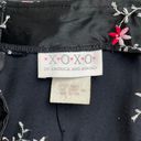 XOXO Vintage 90s Black Satin Pink Red Stitch Work Embroidered Floral Mini Skirt Photo 8