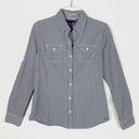 Tommy Hilfiger  Grey & White Pinstriped Long Sleeve Button Up Shirt Photo 2