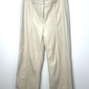 7 For All Mankind Cream Faux Leather Wide Leg Pants Photo 0