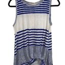 MELLODAY  striped shirt tank top twist knot hem has stretch small‎ nautical NEW Photo 0