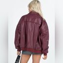 Princess Polly burgundy leather jacket Photo 2